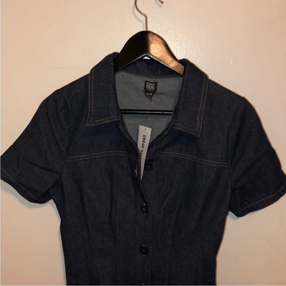Vintage BDG Denim Contrast Stitch Mini Dress - Picture 8 of 9